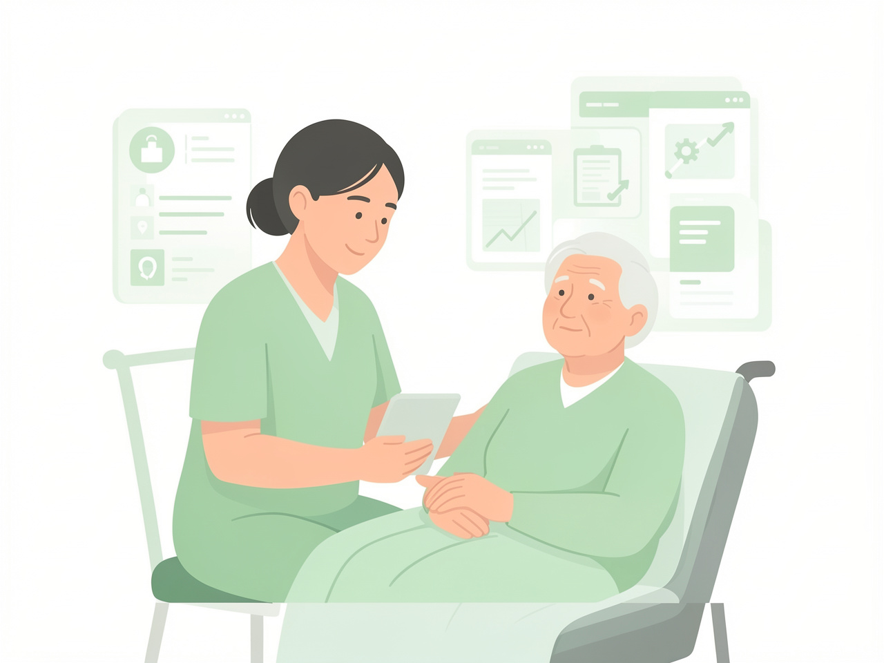 flat-vector-illustration-of-a-relaxed-caregiver